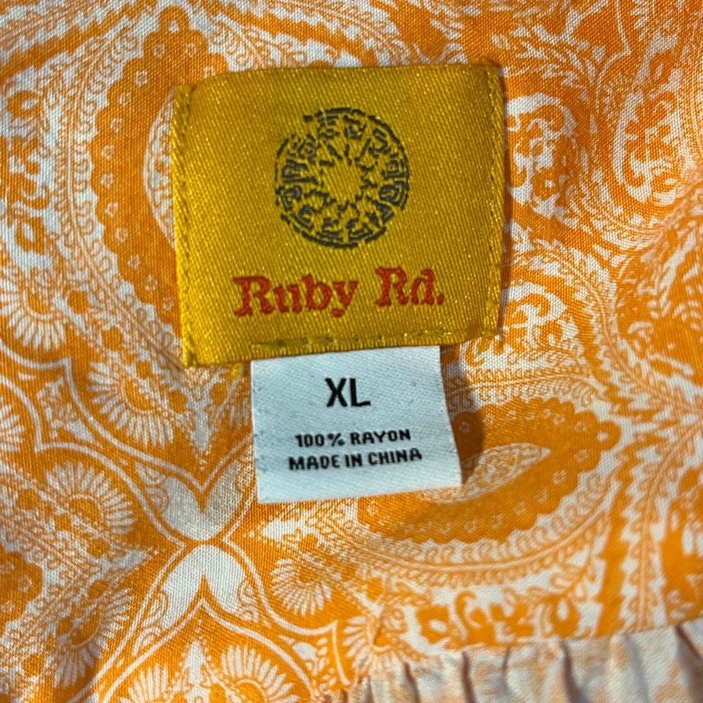 Ruby Rd size XL tunic blue and orange - Picture 6 of 6